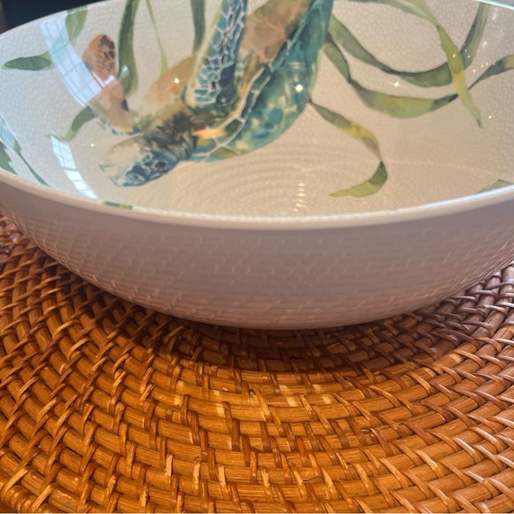 Tommy Bahama Melamine Sea Turtles Large 12” Serving Bowl Coastal Ocean New - Picture 2 of 9